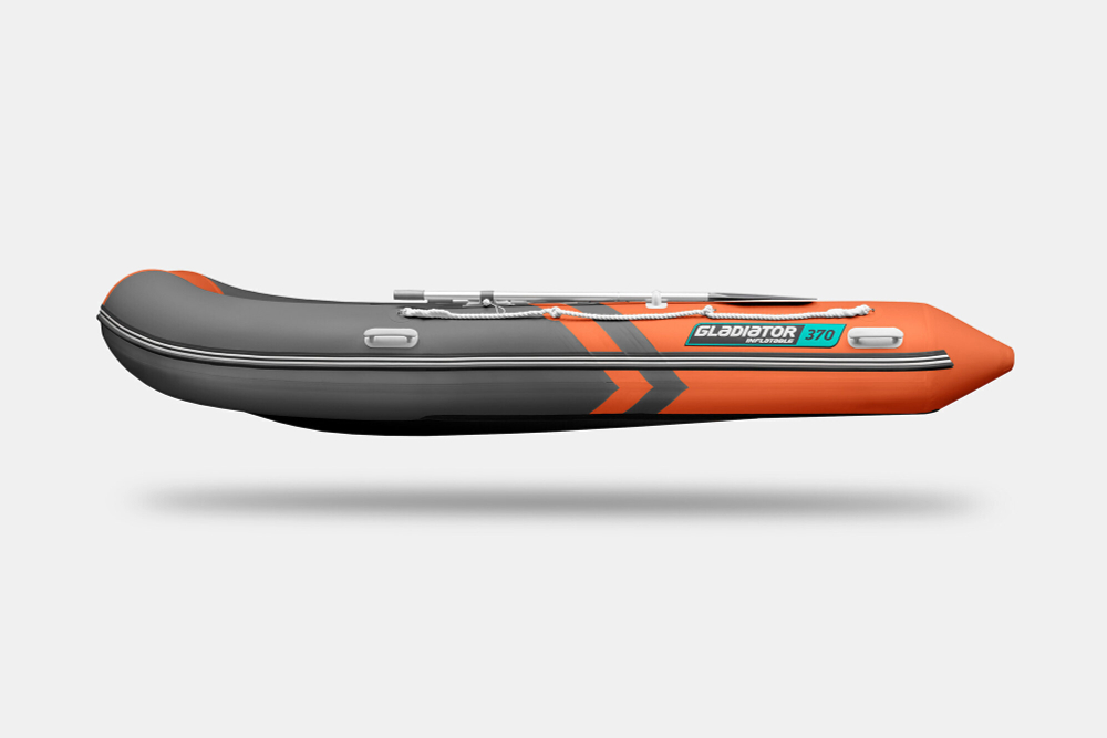 Надувная лодка GLADIATOR B370 оранжево-темносерый