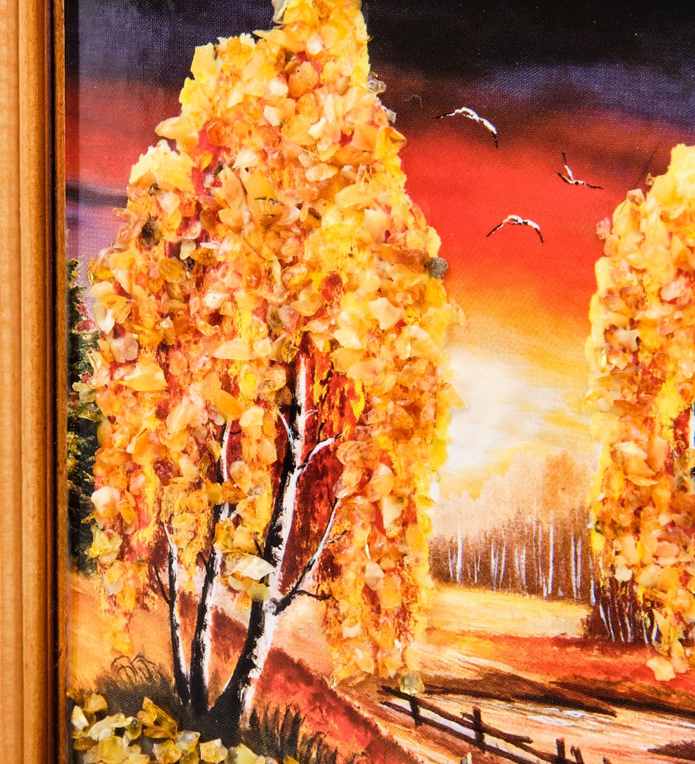 AMB-74/42 Картина «Красота природы» (с янтарной крошкой) дер.краш.рамка 12х15
