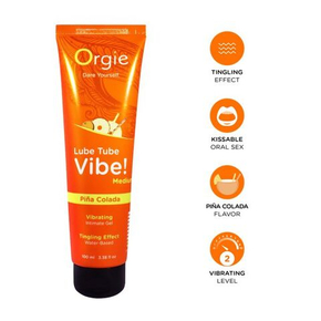 Лубрикант с эффектом вибрации Orgie Lube Tube Vibe Medium Pina Colada, 100 мл