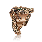 Кольцо «Крокодил» из красного золота с эмалью