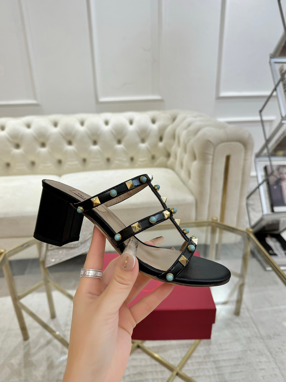 Valentino Rockstud Slide Sandal (3 colors)