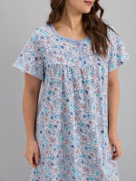 Ночная сорочка С-015/серый-ментолцветы