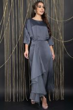 Платье вечернее Дерзкая элегантность (серое) П14471-7М LT Collection