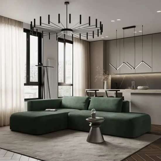 НОВЫЕ ЭМОЦИИ Диван угловой, темно-зеленый