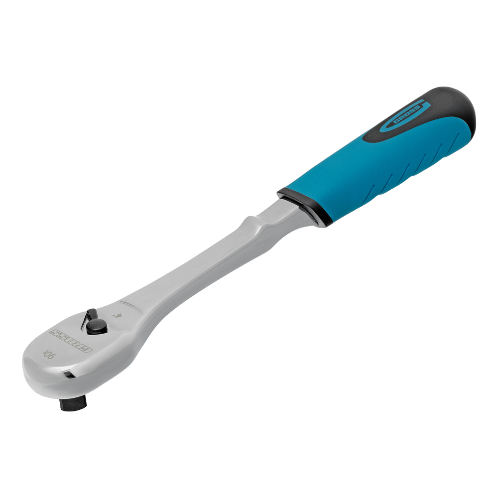 Ключ-трещотка 1/2", CrV, 90 зубьев, усиленный, хром Gross