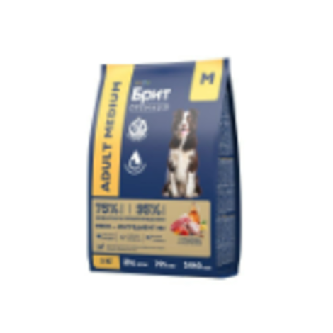 Корм для собак сухой BRIT PREMIUM с индейкой и телятиной для собак "Dog Adult Medium", 3 кг
