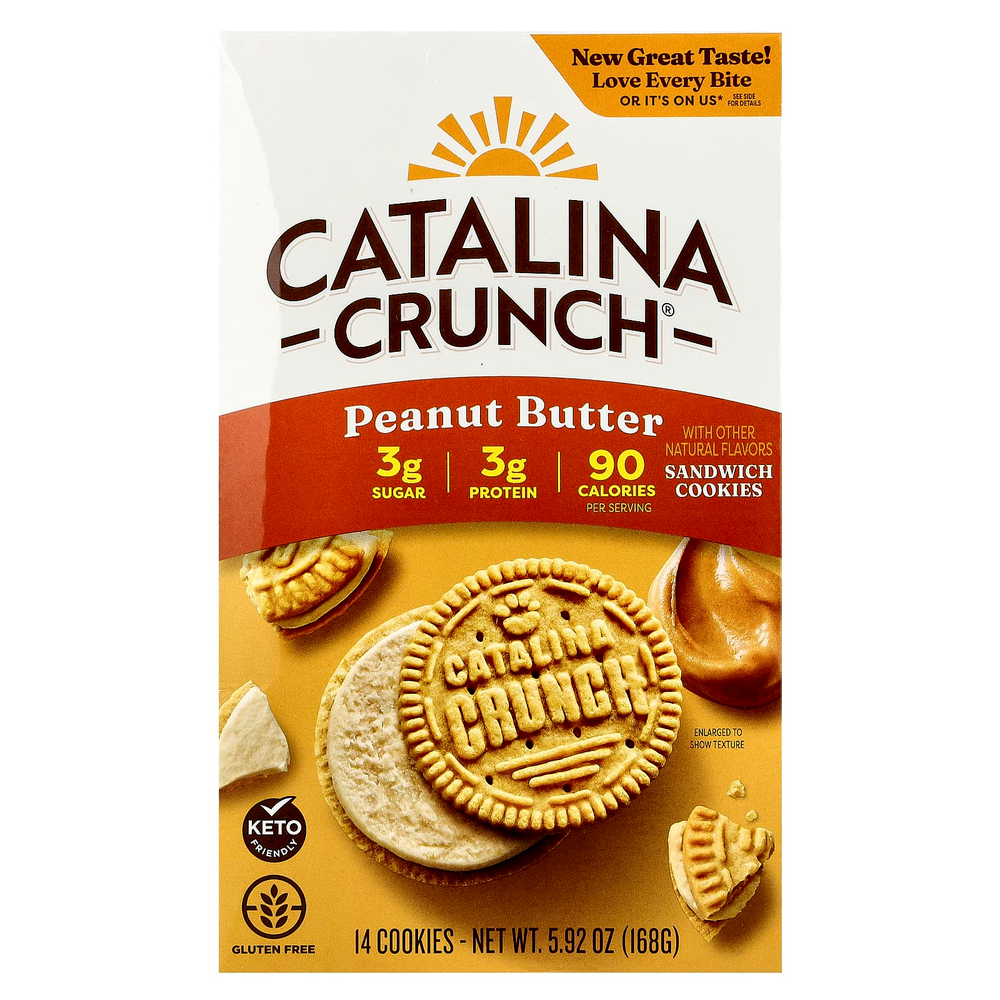Catalina Crunch, Sandwich Cookies, арахисовая паста, 14 штук, 168 г (5,92 унции)