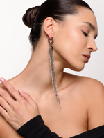 Моносерьга "Threads black drop"