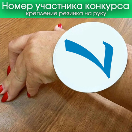 Номер участника, крепление в ассортименте. Диаметр 86 или 110 мм. Номера и цвет шрифта можно указать.