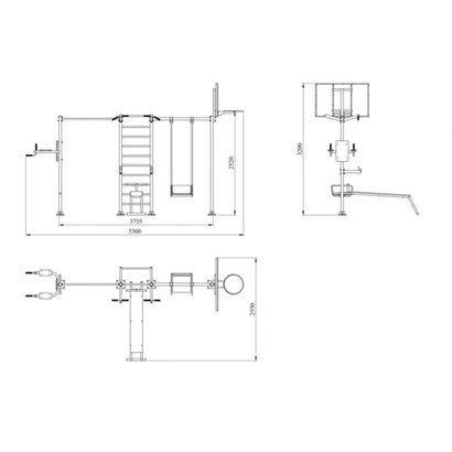 Уличный атлетический комплекс №6, 5300*2550*3200 мм.