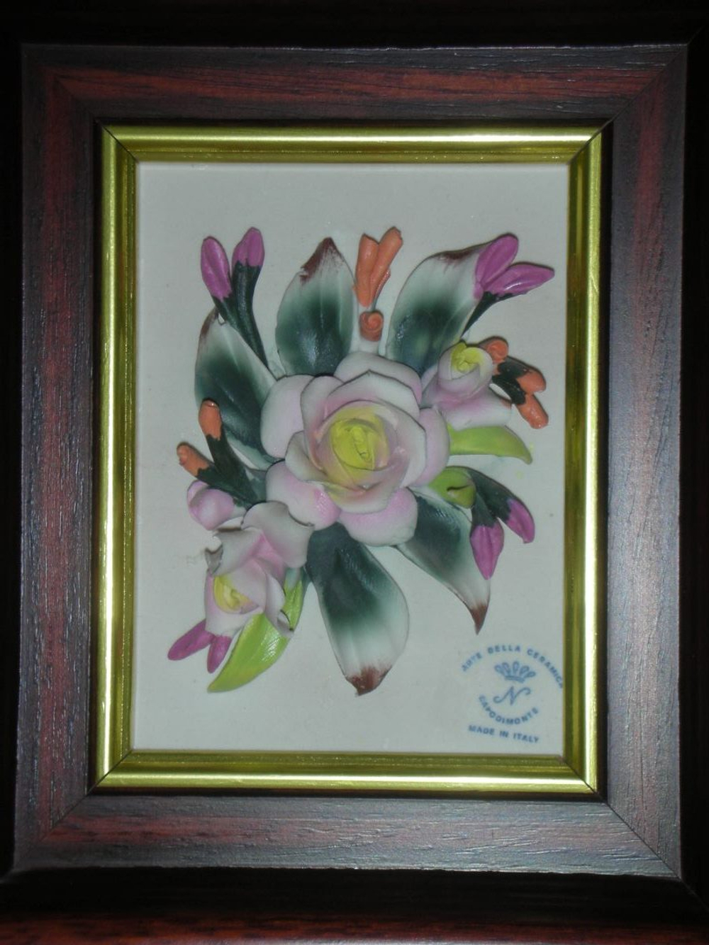 Фарфор. Цветы картина. Capodimonte. Италия