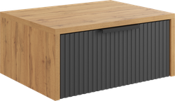 Прикроватная тумба DIWO Краснодар подвесная 45x35x20 антрацит, дуб вотан, ручка черная