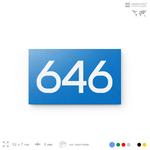 Номер на дверь 646, табличка на дверь для офиса, квартиры, кабинета, аудитории, склада, голубая 120х70 мм, Айдентика Технолоджи