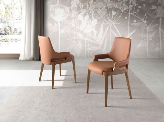 Стул 4136/CH20029 с обивкой из коричневой экокожи Испания