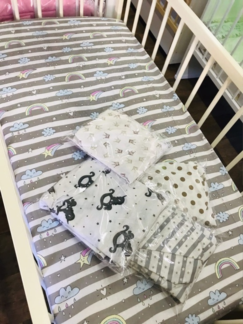 Простыня детская на резинке (спальное место 60*120 см) (бязь) (ИП Людин А.В,)