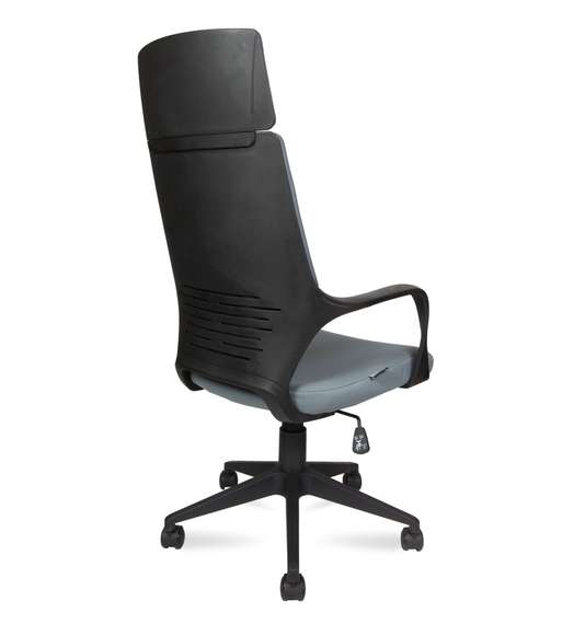 Кресло офисное Норден / Айкью / IQ / черный пластик / темно-серая ткань