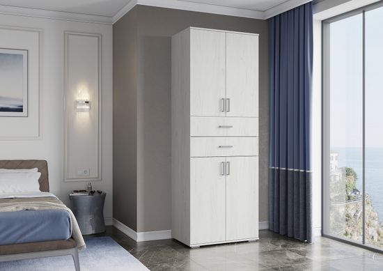 НЕЛЬСОН ШК 05 ШкафФасад ДУБ КРАФТ БЕЛЫЙ/Корпус ДУБ КРАФТ БЕЛЫЙ