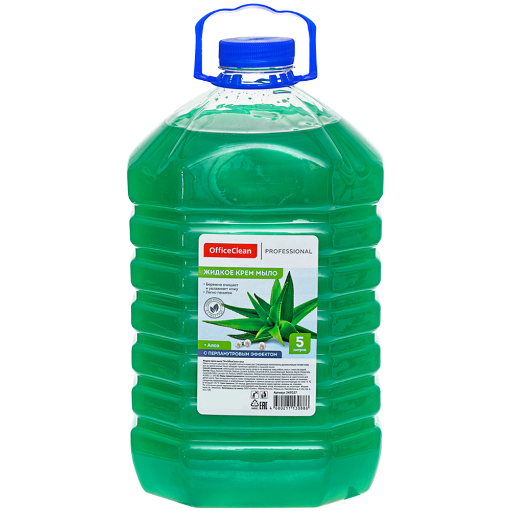 Мыло жидкое OfficeClean Professional "Алоэ" в канистре, 5 литров