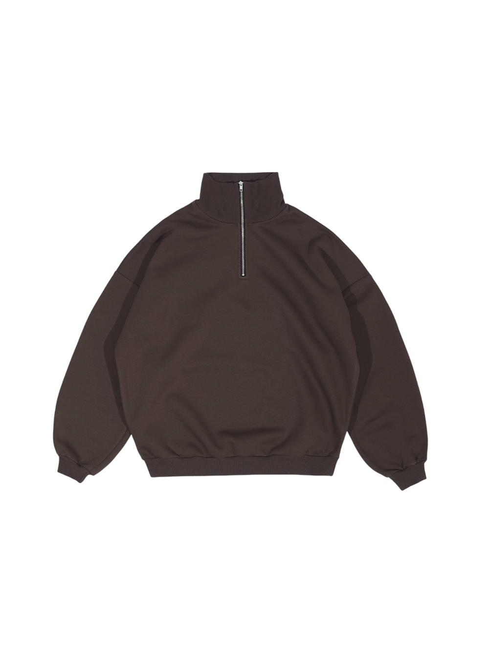 Свитшот с воротником на молнии с начесом(коричневый)