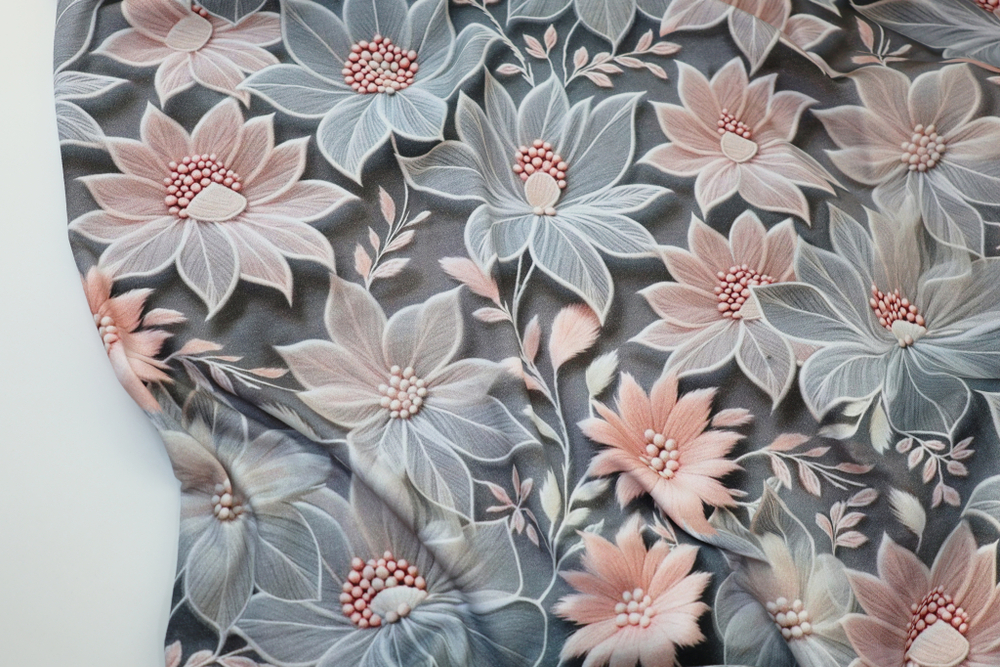 НЕЖНО-СИРЕНЕВЫЕ ЦВЕТЫ - Кулирка с лайкрой, компакт пенье (ДЖ72 Маша)