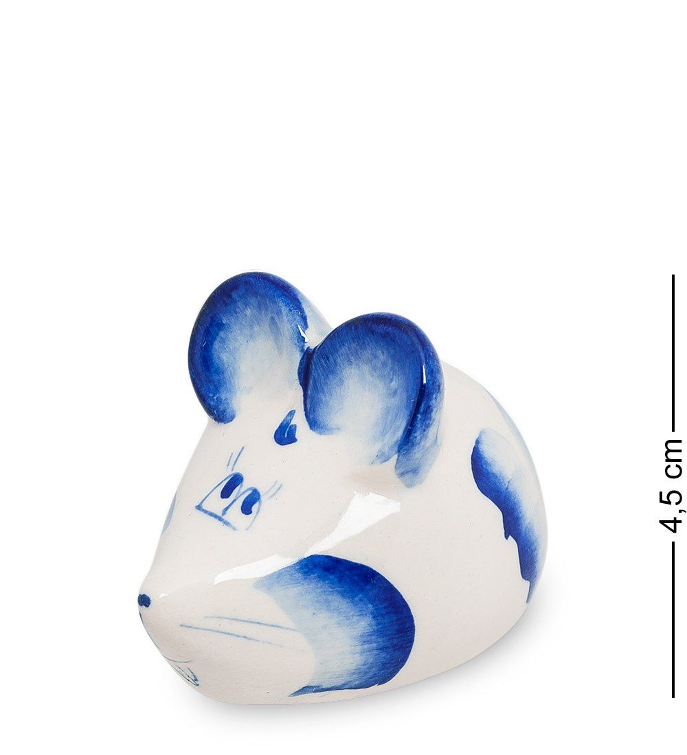 ГЛ- 319 Фигурка «Мышка-Шуня» бол.(Гжельский фарфор)