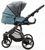 Детская коляска Adamex Lanti Deluxe 3 в 1 LN-SD42 (Т. СЕРАЯ. КОЖА + СЕРО-ГОЛУБ.КОЖА)