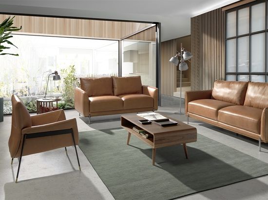 Кресло 5091/KF-A002-M2851 кожаное с черными стальными ножками Испания 