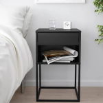 Тумбочка прикроватная - IKEA VIKHAMMER/ВИКХАММЕР ИКЕА, 65х39х40, черный