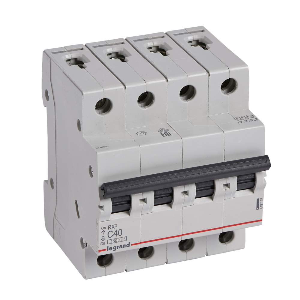 Автоматический выключатель 4,5кА 40А 4П C Rx3 Legrand
