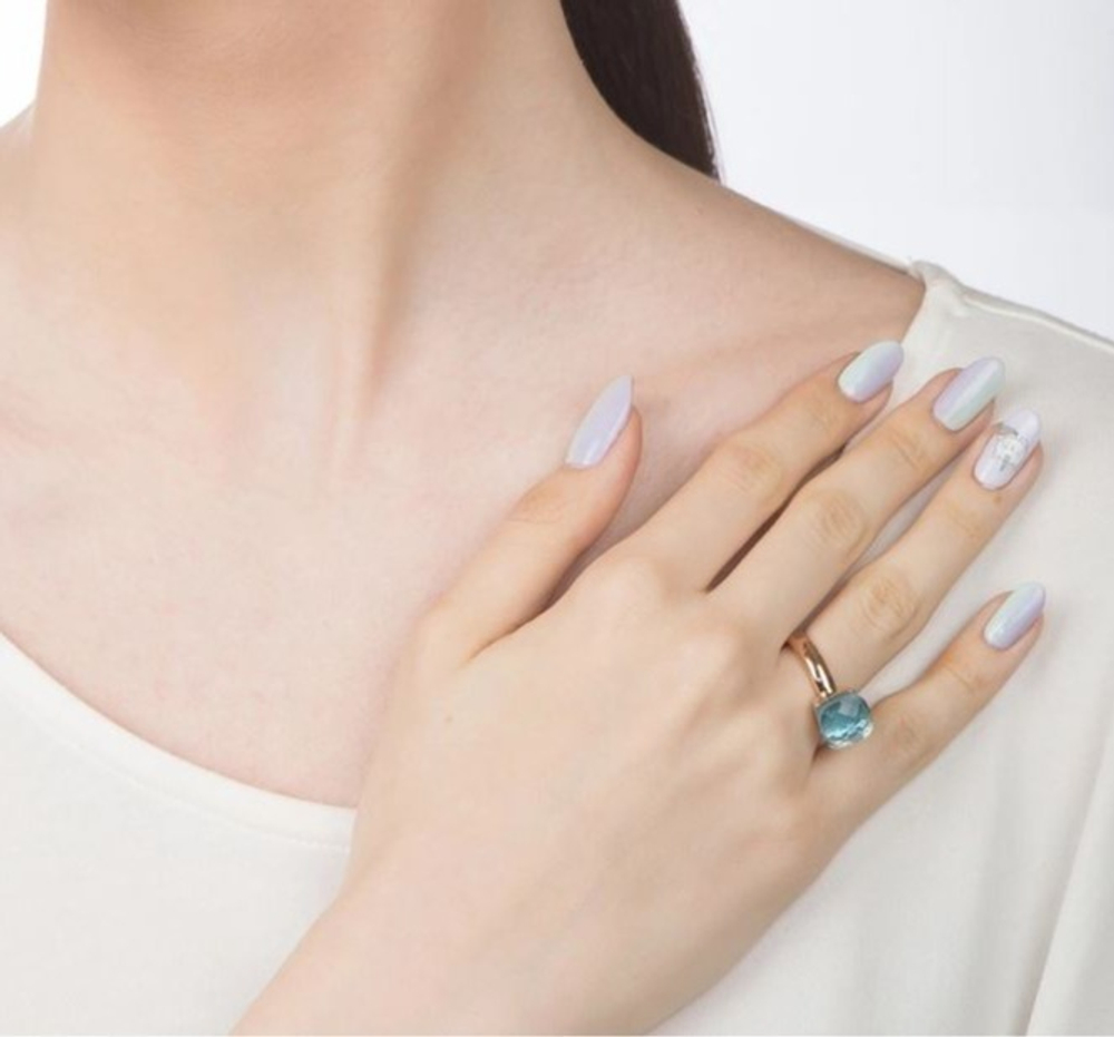 Кольцо Qudo Firenze aqua 19 мм 626083 BL/RG размер 19