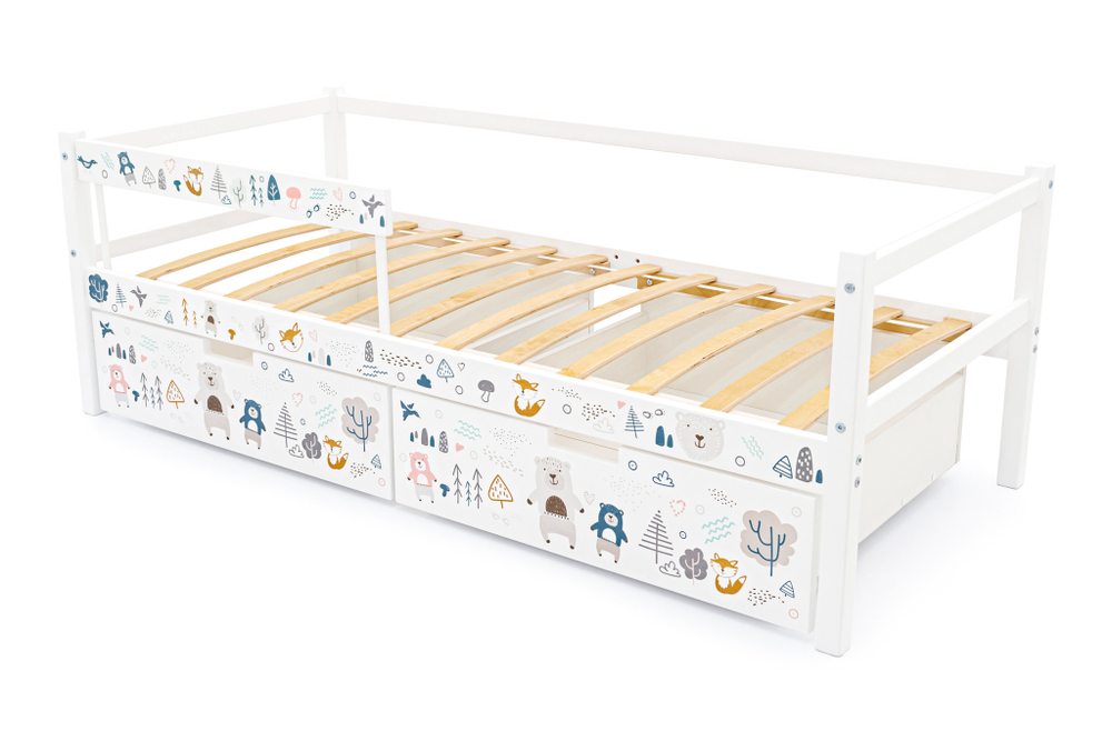 Детская кровать тахта Бельмарко Svogen белый мишки