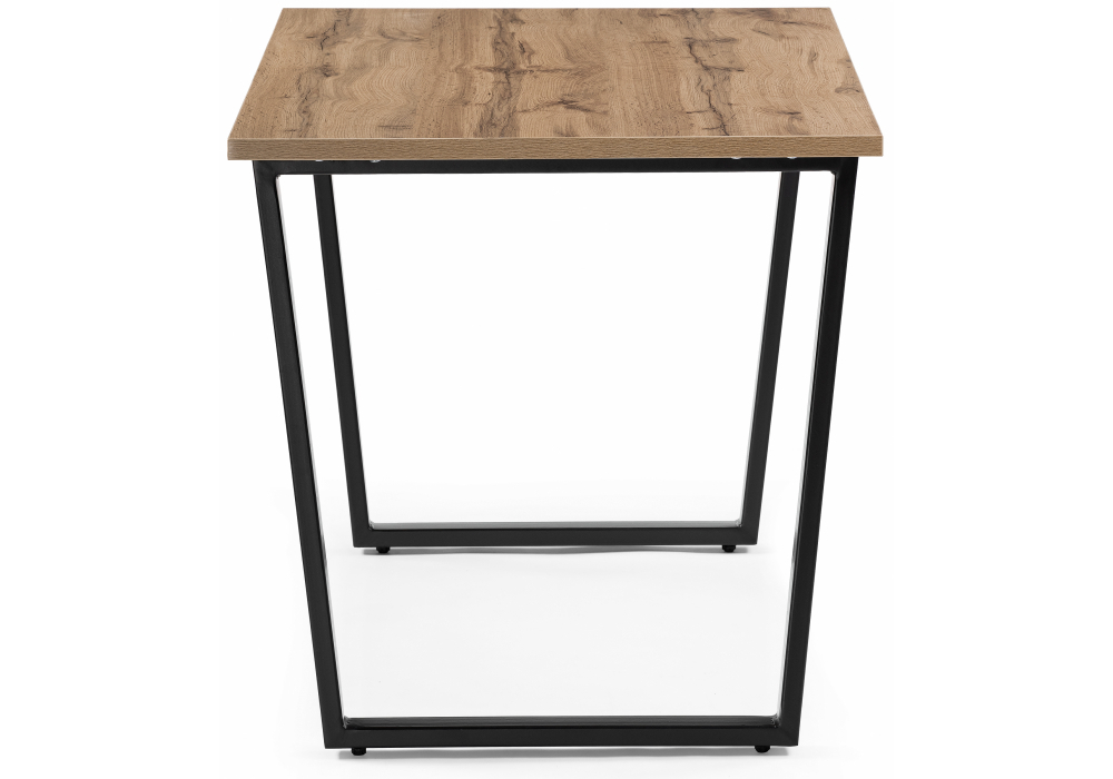 Стол деревянный Woodville Лота Лофт 120х75 черный матовый, дуб крафт золотой, ножки черные