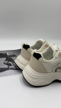 Кроссовки женские экокожа арт. 841-5 цвет "бежевый"