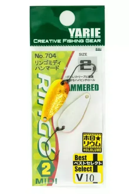 Колеблющаяся блесна Yarie №704 Ringo Midi 2 Hammered, 2 гр, V10