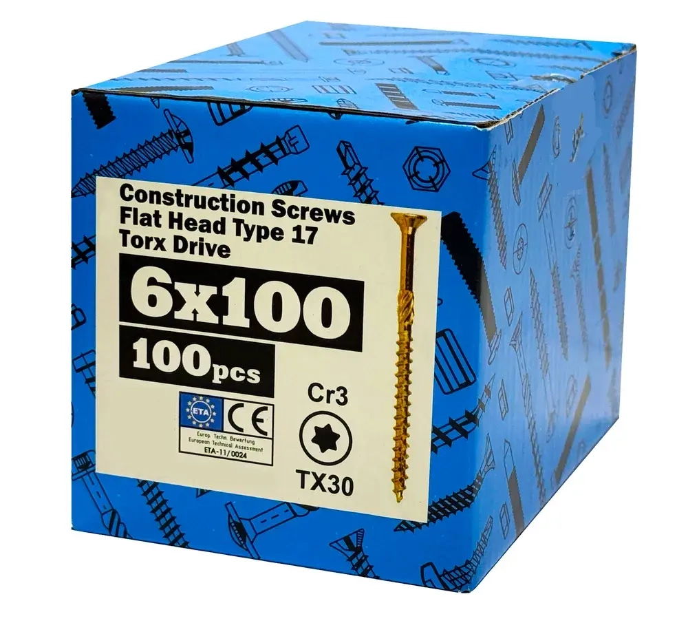 6х100 потай, (100 шт) Конструкционный саморез по дереву TX30 SEWMETIZ