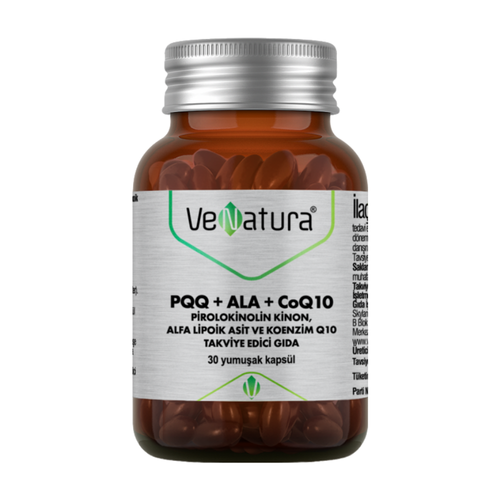 PQQ, ALA, COQ10 (Пирролохинолинхинон, Альфа-Липоевая кислота и Коэнзим Q10) 30 капсул (VeNatura)