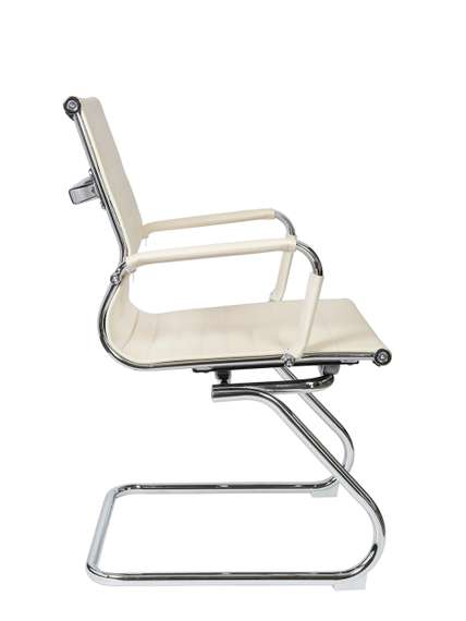 Кресло офисное Норден / Техно CF / хром / слоновая кость экокожа