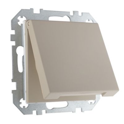 Розетка с заземлением с крышкой, 16А 250В IP44 LIREGUS RETRO IKL16-208-01.R/ONC кремовая матовая