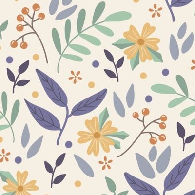 Цветочный принт (бежевый фон)