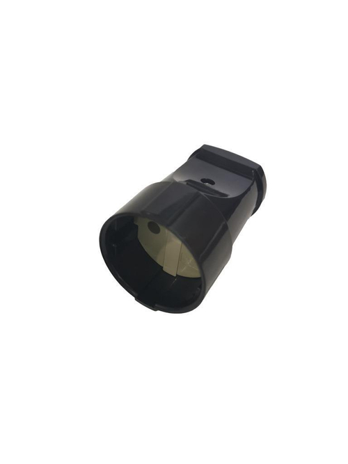 Розетка разборная GRV-S-10-R-B-IP20, 10А, круглая, б/з, черная, IP20, 1/20/200