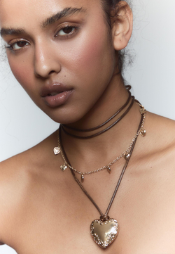 STRADIVARIUS Набор из 2 ожерелий в форме сердца, золотой