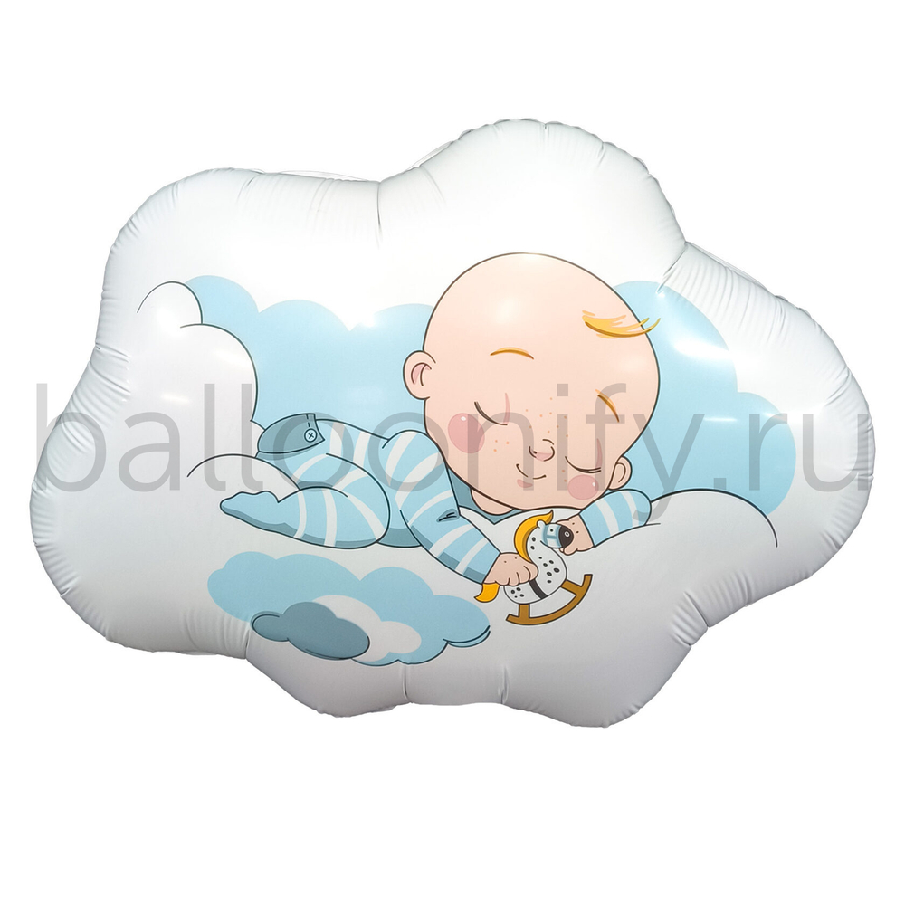 Шар (26''/66 см) Фигура, Малыш в облаках, 1 шт. в уп.