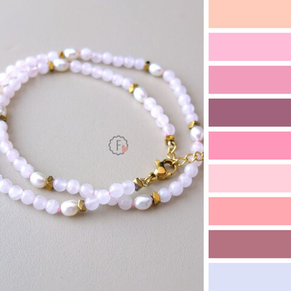 чокер с розовым кварцем