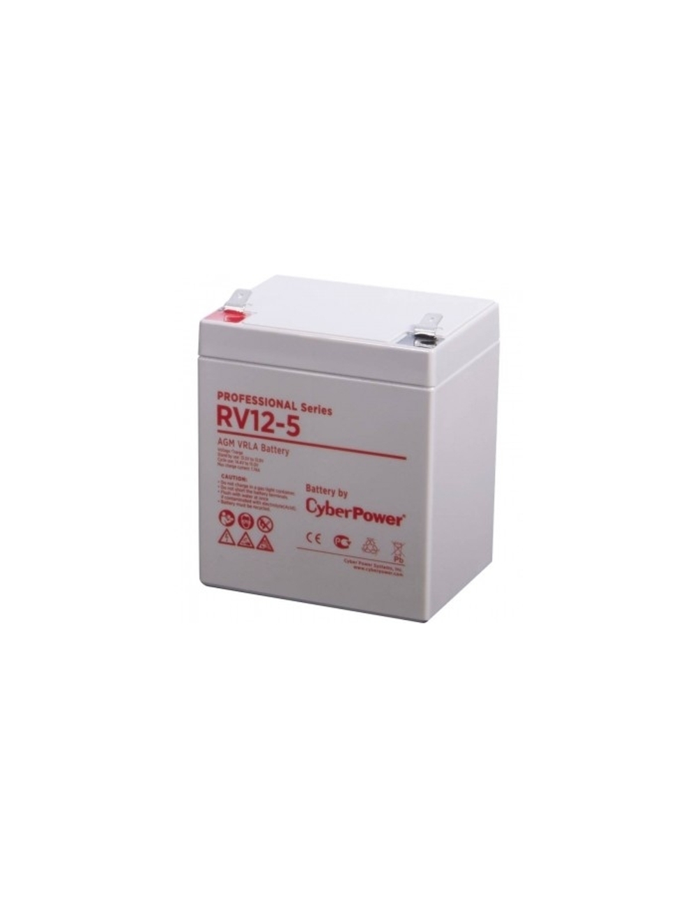 CyberPower Аккумуляторная батарея RV 12-5 12V/5,7Ah {клемма F2, ДхШхВ 90х70х101мм, высота с клеммами 107, вес 1,9кг, срок службы 8 лет}