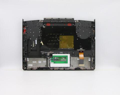 Верхняя панель с клавиатурой (топкейс) для ноутбука Lenovo Y910-17ISK черная, с подсветкой, раскладка - русская+украинская (5CB0M56044)