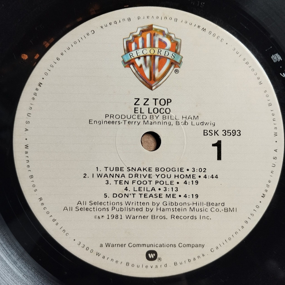 Винтажная виниловая пластинка LP ZZ Top El Loco (USA 1981)