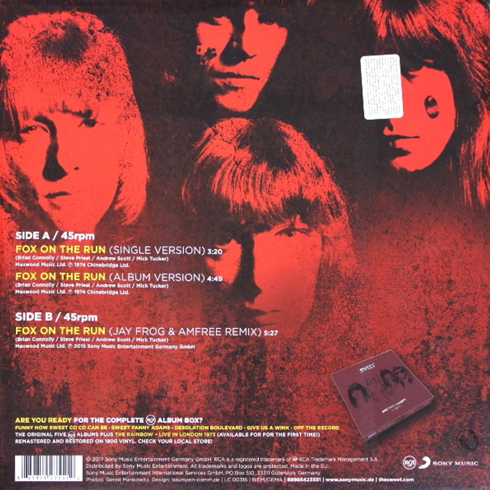 Sweet / Fox On The Run (Coloured Vinyl)(12" Vinyl Single)