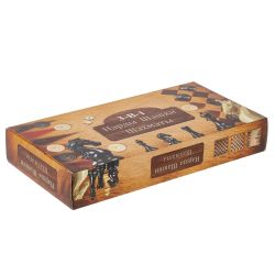 GAEM Игра настольная 3 в 1 (шахматы, шашки, нарды), L29 W15 H4,5 см