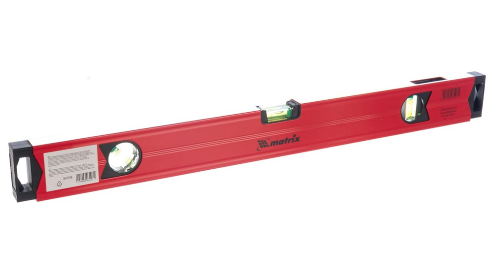 Уровень алюминиевый 'Рельс', 600 мм, 3 глазка