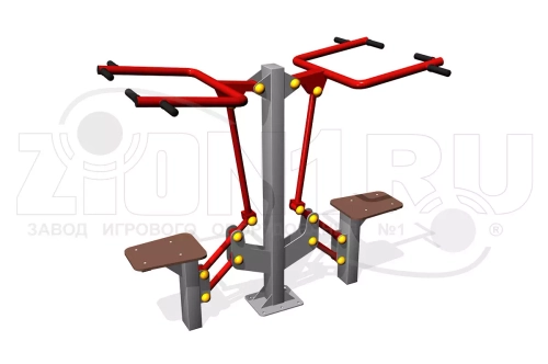 Уличный тренажер двойной «Верхняя тяга»